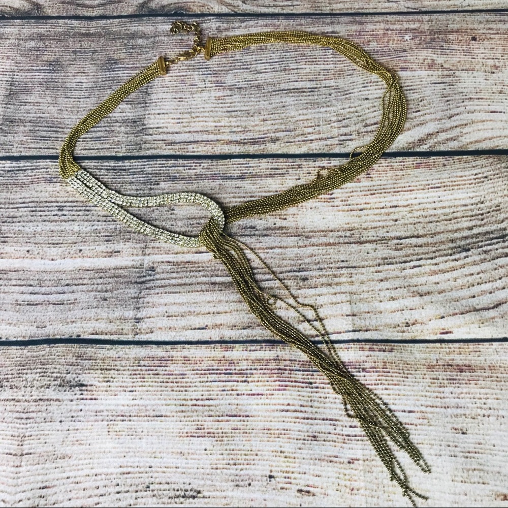 bebe Gold and Diamond Easy Loop Chain Necklace